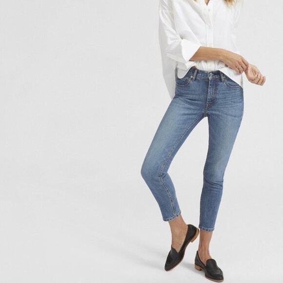 Everlane Sz 27 Ankle Mid Rise Skinny Jean Blue Wash Women’s Stretch Capsule - Picture 1 of 14